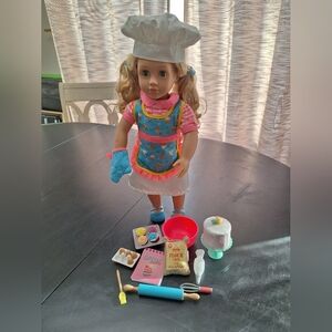 Our Generation 18inch Jenny Chef Doll Set with Baking Accessories